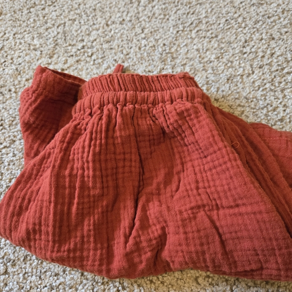 Yu'as Burnt Orange Red Cotton Gauze Shorts - Picture 12 of 12